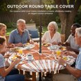 thumbnail image 3 of Round Outdoor Tablecloth with Umbrella Hole and Zipper, Orange Starfish Coastal Tablecloth with Elastic Waterproof, Ocean Nautical Beach Coral Shell Patio Table Covers for 31" - 35" Pool Tables, 3 of 9