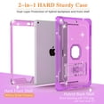 thumbnail image 3 of ZoneFoker Funda para iPad de 9.ª generación para iPad 8.ª/7.ª generación de 10,2 pulgadas 2021/2020/2019 Funda delgada y resistente de doble capa con purpurina transparente con soporte para tableta pa, 3 of 6