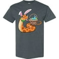 thumbnail image 3 of Inktastic Easter Cute Snake with Basket and Bunny Ears T-Shirt, 3 of 5