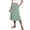 Green, variant on Uscallm Women's Striped A-Line Maxi Skirt Flowy Midi Casual Boho Beach Vacation Elastic Waist Summer Skirts, Brown L