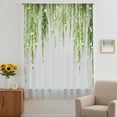 thumbnail image 3 of Sage Green Sheer Curtains 72 Inches Long, Summer Botanical Leaves Watercolor Light Filering Curtains, Breathable Simi Curtain Privacy Drapes for Living Room Bedroom Lightweight Window Treatment, 3 of 9