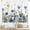 03 Plant Blue Flowers, variant on Farmhouse Valance Kitchen Curtains Rustic Teal Wooden Board Country Fork and Spoon Retro Vintage Wood Rod Pocket Funny Quotes Bedroom Living Room Treatment Fabric 1 Panel 52Wx18H Inch