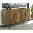 thumbnail image 3 of Signature Design by Ashley Prattville Contemporary Accent Cabinet with 4 Chevron Pattern Doors, Brown, 3 of 9