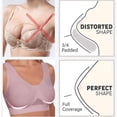 thumbnail image 2 of Sports Bras for Women S-5X Plus Size Wirefree Push Up Yoga Bralettes Womens Lightweight Breathable Hollow-Out Padded Workout Underwear Bra, 2 of 5