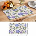 thumbnail image 6 of Purple Hydrangeas Placemats Set of 4 Botanical Garden Florals Retro Place Mats Indoor Wipeable Table Mats Washable Cloth Dining Table Placemats for Kitchen Holiday Party Home Decor 13x19 Inch, 6 of 9