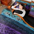 thumbnail image 4 of Homewish Retro Boho Flowers 7-Piece Twin Bedding,Bohemian Exotic Style Bedding Comforter Set,Orange,Black Reversible, 4 of 8