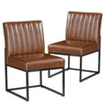 thumbnail image 2 of Kithkasa Leather Modern Dining Chairs for Dining Room,Black Base,Set of 2,Brown, 2 of 6