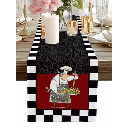 Table Runner Cooks Kitchens Table Runners Funny Chef Black Buffalo Plaid Cotton Linen Dresser Scarf Kitchen Dining Table Decor for Home Dinner Party Decor 13×36 Inch Table Runner Cooks Kitchens Table Runners Funny Chef Black Buffalo Plaid Cotton Linen Dresser Scarf Kitchen Dining Table Decor for Home Dinner Party Decor 13×36 Inch