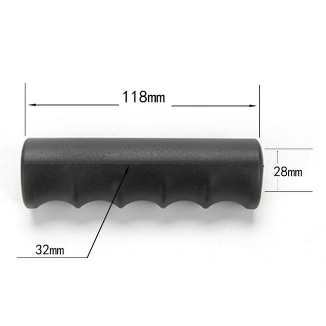 2Pcs Wheelbarrow Rubber Handles, Round Tubes Black Replacement Handles