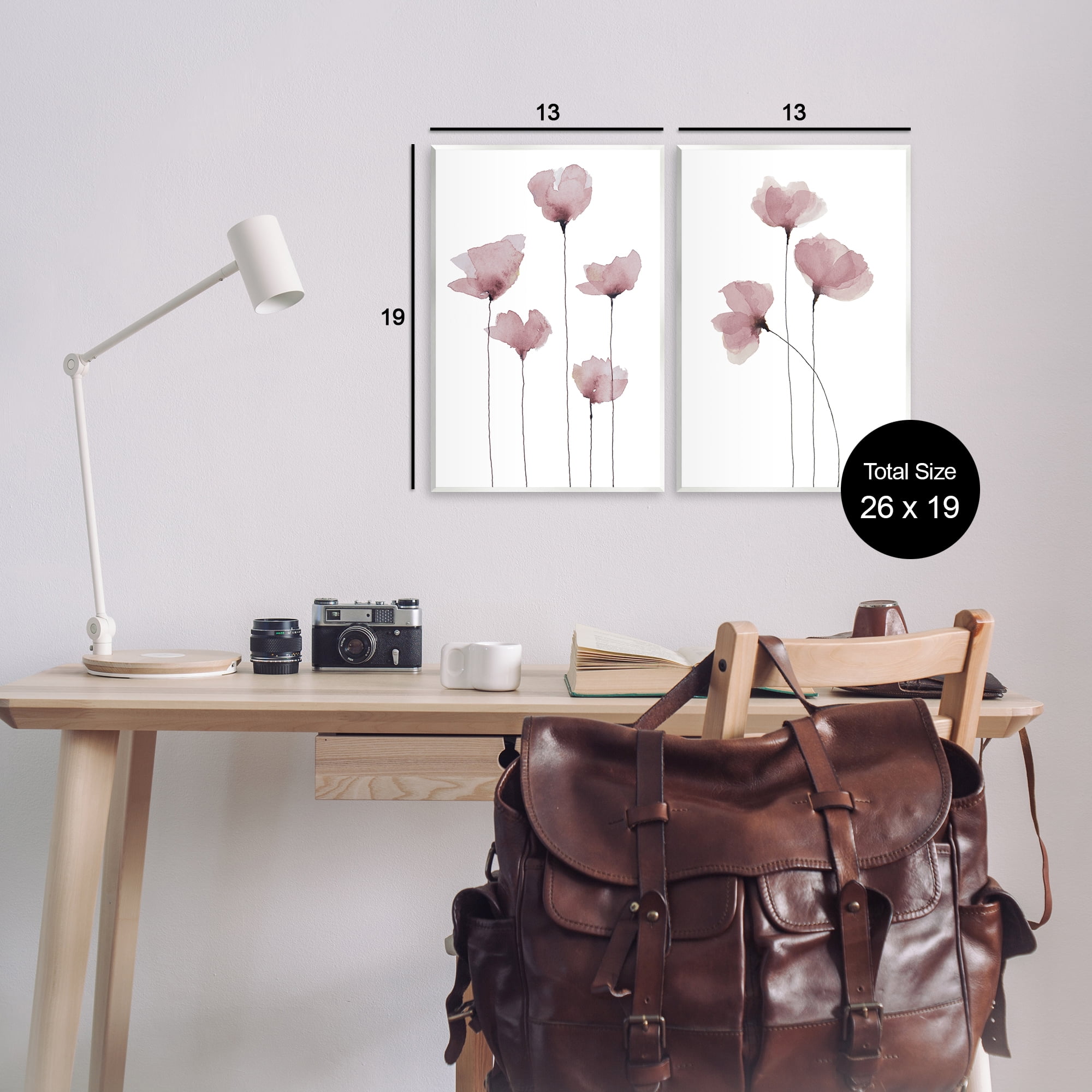 Stupell Industries Poppies Standing Tall Floral & Botanical Painting Unframed Art Print Wall Art, 13 x 19, Set of 2