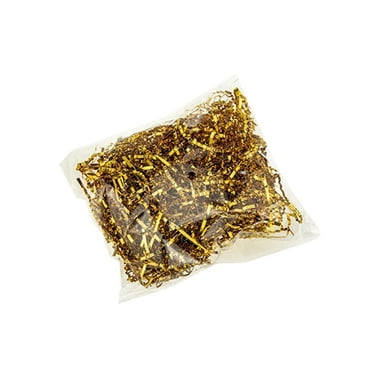 Nmdmisc Raffia Paper Gift Box Filler 100g Crinkle Cut Paper Baskets Stuffing Christmas Shredded Gold Paper Grass for Shipping Boxes Birthday Decorations Wrappings (Metallic Gold)