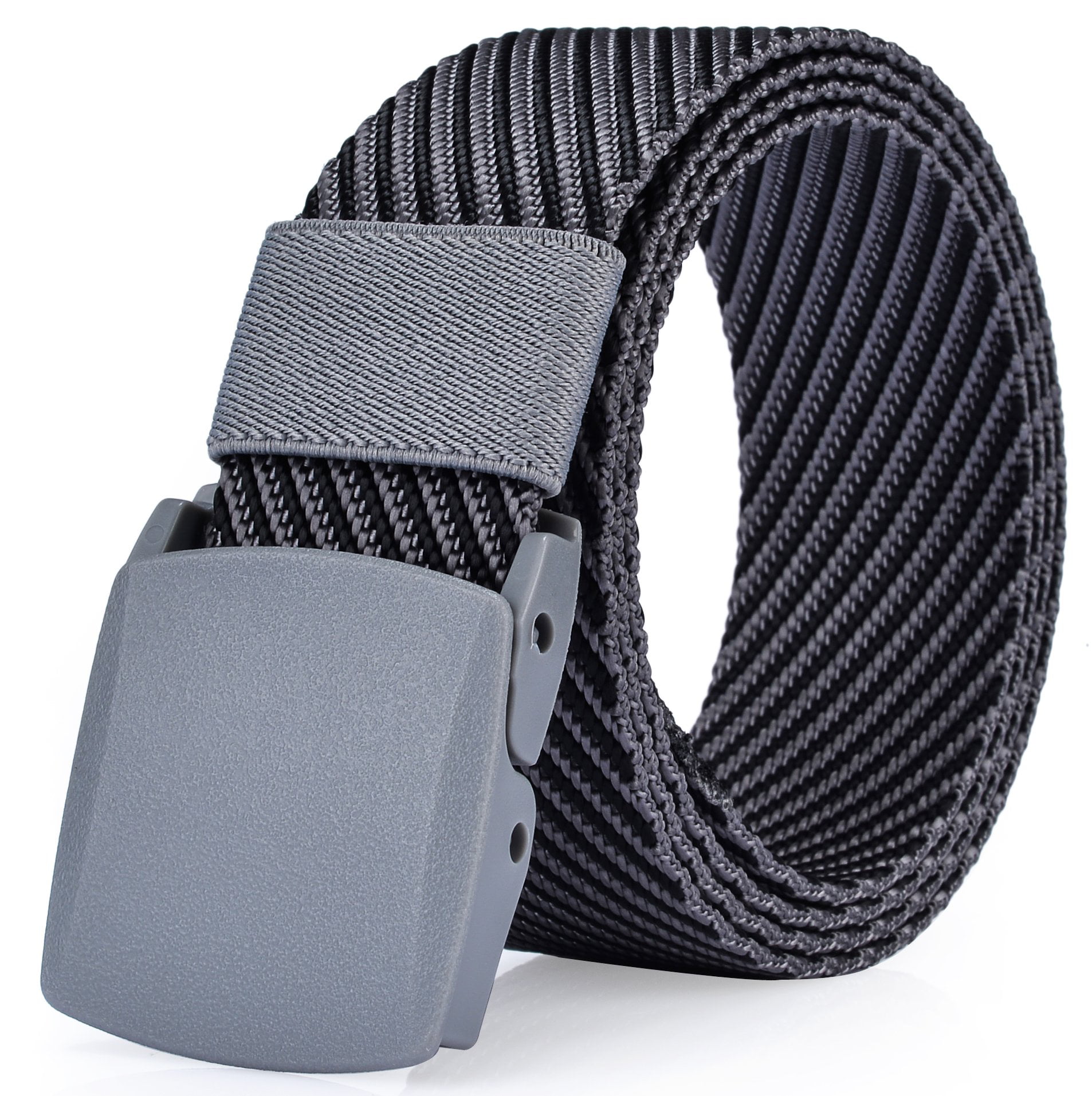 Plastic Buckle Men's Casual Dress Belt Nylon Webbed Belt No Metal Parts 