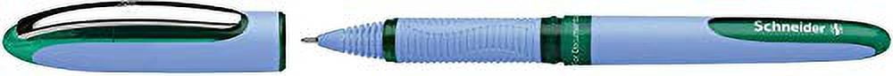 Schneider One Hybrid N Rollerball Pen, 0.5 mm Hybrid Needle Tip, Light Blue Barrel, Green Ink, Box of 10 Pens (183504)