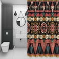 thumbnail image 4 of Orange Aztec Boho Shower Curtain for Bathroom Decor, Tribal Geometric Waterproof Fabric Shower Curtain, 72"x72" Set with 12 Hooks, 4 of 9