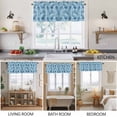 thumbnail image 5 of 2 Pack Marble Morocco Valance for Window Blue Modern Geometric Gold Abstract Plaid Kitchen Valance Rod Pocket Short Curtain Topper Decorative Window Treatment for Living Room Bedroom 42"x18", 5 of 8