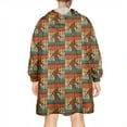 thumbnail image 2 of Wearable Oversized Blanket,Multicolor Bigfoot and Text Pattern Wearable Blanket Hoodie for Adults,Cozy Hooded Blankets with Super Pockets,Super Warm Fuzzy Pullover for Women & Men, 2 of 6