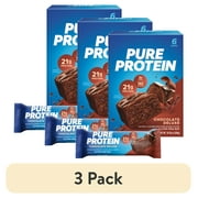 (3 pack) Pure Protein Bars, Chocolate Deluxe, 21g Protein, Gluten Free, 1.76 oz, 6 Ct