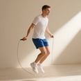 thumbnail image 4 of Cuerda de saltar de velocidad ajustable con rodamientos, cable de acero recubierto de PVC, mangos de espuma viscoelástica antideslizantes para fitness en casa, gimnasio y escuela, 4 of 5