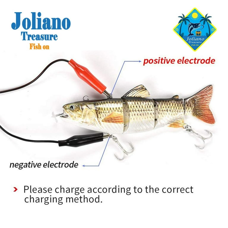 Joliano Robotic Swimming Fishing Electric Lures 5.12 USB Rechargeable LED  Light- ‎Hybrid Striped Shad Specialty 