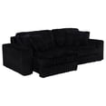 thumbnail image 5 of Jacana Corduroy Upholstered Dual Power Chaise Sofa Black, 5 of 15
