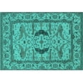 thumbnail image 1 of Ahgly Company Indoor Rectangle Oriental Turquoise Blue Industrial Area Rugs, 2' x 4', 1 of 4