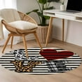 thumbnail image 5 of Valentine's Day Washable Area Rug&nbsp;3 ft Love Heart Leopard Print Black Beige Striped Soft Round&nbsp;Rugs for Living Room, Non Slip Carpet for Bedroom&nbsp;Entryway Dining Room, 5 of 9