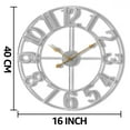 thumbnail image 5 of Sorbus Large Metal Numerical Wall Clock for Living Room Decor (Silver, 16" Diameter), 5 of 7