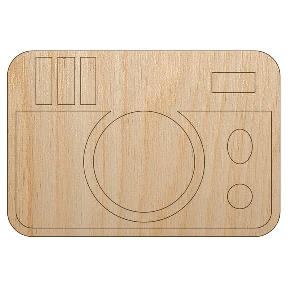Vintage Disposable Camera Wood Shape Unfinished Piece Cutout Craft DIY Projects - 4.70 Inch Size - 1/8 Inch Thick