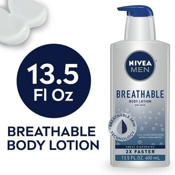NIVEA MEN Breathable Body Lotion, 13.5 Fl Oz Bottle
