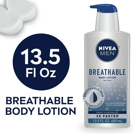 NIVEA MEN Breathable Body Lotion 13.5 Fl Oz Bottle