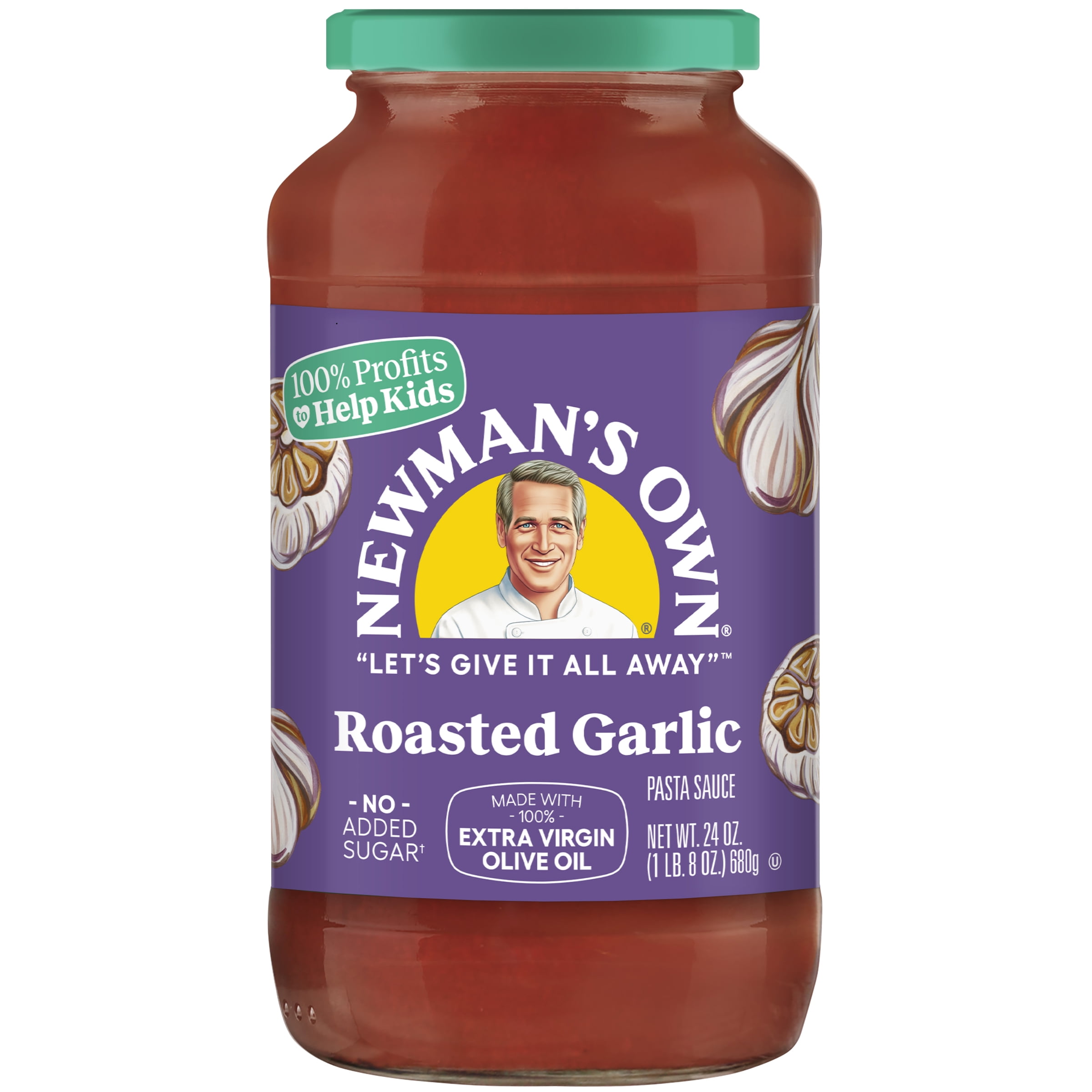 Newman's Own Pasta Sauce, Roasted Garlic, 24oz glass jar