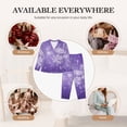 thumbnail image 7 of Lsque Snowfall Sky White Purple Pattern Long Sleeve Pajama Set for Women - Soft 2-Piece Sleepwear and Loungewear Set with Pockets, Comfy Nightwear-Medium, 7 of 7