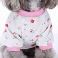 thumbnail image 6 of Eleanos Pet Dog Cute Cherry Casual Jumpsuit Homewear Cotton Outfit Puppy 4 Legged Pajamas, 6 of 6
