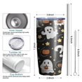 thumbnail image 6 of 20oz Tumblers Halloween Ghosts with Pumpkins and Stars Stainless Steel Vacuum Insulated Double Wall Travel Tumbler Cups Mug with Lid and Straw,Cleaning Brush for Cold & Hot Drinks, 6 of 7