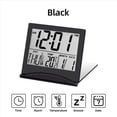 thumbnail image 3 of 2X Reloj Despertador Digital LCD Plegable Electrónico Reloj Higrómetro de Temperatura de Escritorio Estación Meteorológica Reloj de Mesa de Escritorio Negro, 3 of 5