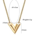 thumbnail image 3 of Htooo Collar con forma de V para mujer, chapado en oro de 18 quilates, collar con letra en V, colgante con inicial en V de acero inoxidable, joyería para mujeres y niñas, 3 of 5