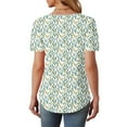 thumbnail image 6 of T-Shirts for Womens Summer New Fashion Floral Prints Top Loose Round Neck Chest Pleated Shirts Womens Casual Short Sleeve Blouses Pullover Tops, 6 of 6