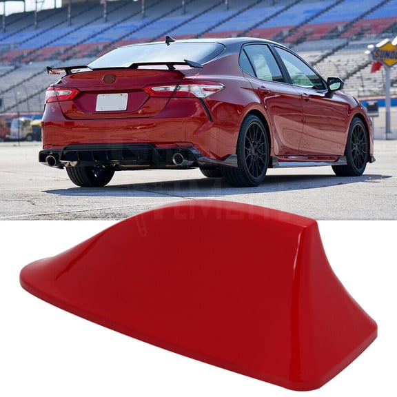 Shark Fin Antenna Cover for Car, Automotive Top Roof Aerials AM/FM Radio Signal Base, Vehicle Shark Fin Shape Cover with Adhesive Tape, Car Accessories Universal for Most Sedan, SUV, Van (Red)