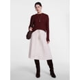 thumbnail image 3 of Scenario Women's Pointelle Sweater with Long Puff Sleeves, Lightweight, Sizes XS-XXXL, 3 of 6