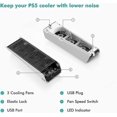 thumbnail image 5 of PS5 Cooling Fan with LED Light, Quiet Fan with 3 Fans and Controller USB Port Compatible with PS5 Digital/Disc Edition, 5 of 5