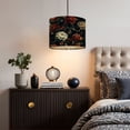 thumbnail image 5 of Linen Drum Lampshades Elegant Floral Peonies Roses Butterflies Rich Red White Tones 13"x13"x10" Light Shade for Table Lamps Floor Lamp Shades Lampshade Replacement Assembly Required, 5 of 8