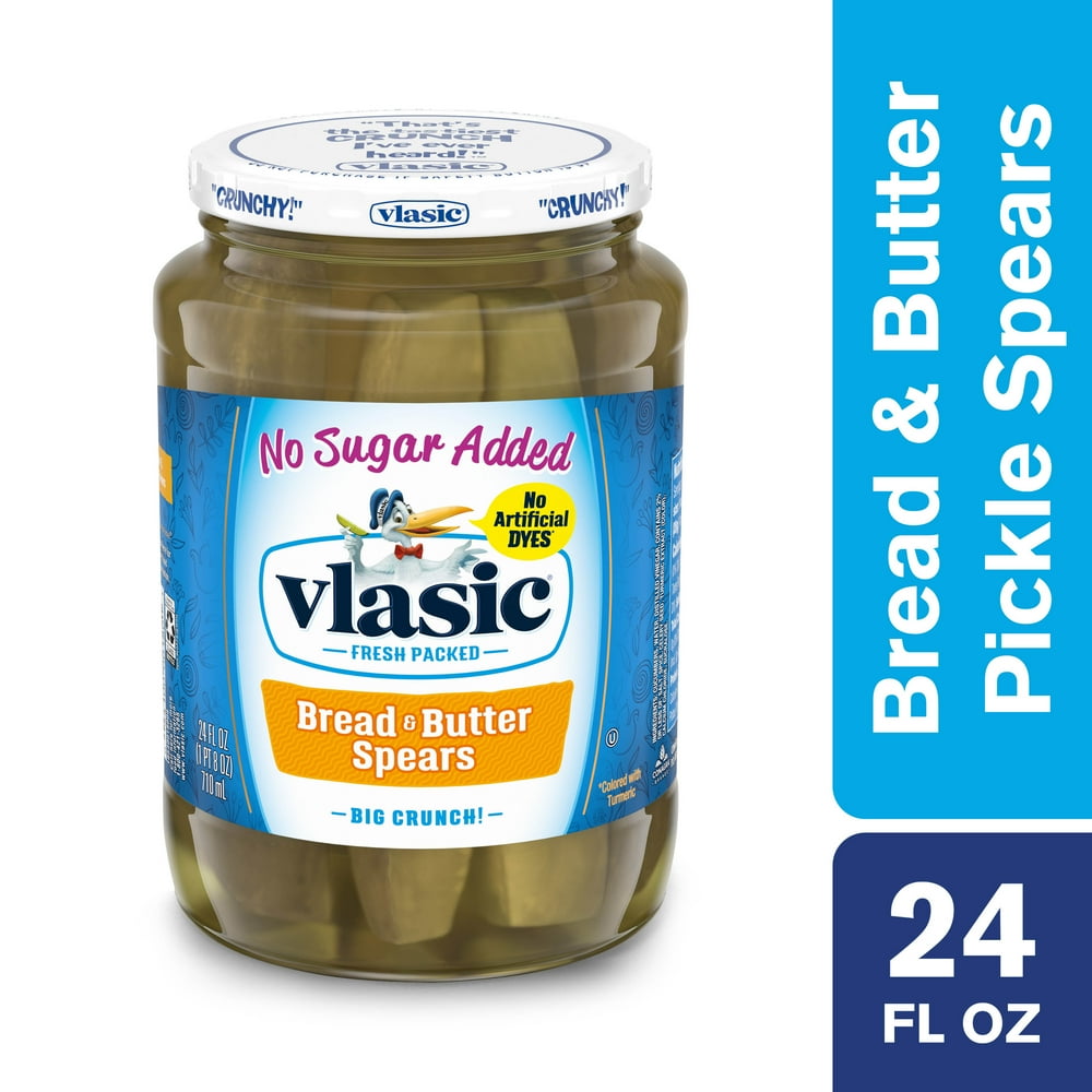 Vlasic Bread & Butter Spears No Sugar Added Pickles 24 Fl Oz Walmart