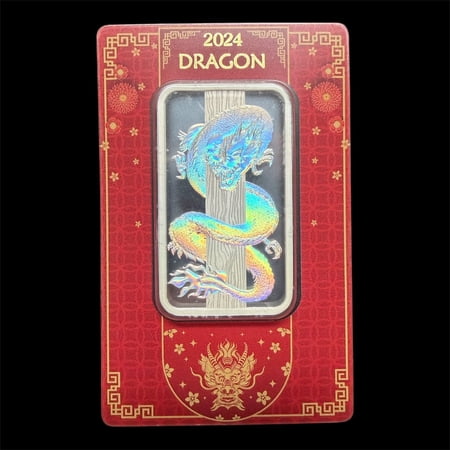 2024 PAMP Lunar Dragon 50g Silver Bar In Assay (Deformed Back Plastic)