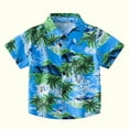 thumbnail image 2 of Odeerbi Toddler Shirts Kids Boys Hawaiian Shirts Baby Tropical Seaside Print Retro Shirt 2025 Fashion Short Sleeve Blouse Green, 2 of 9