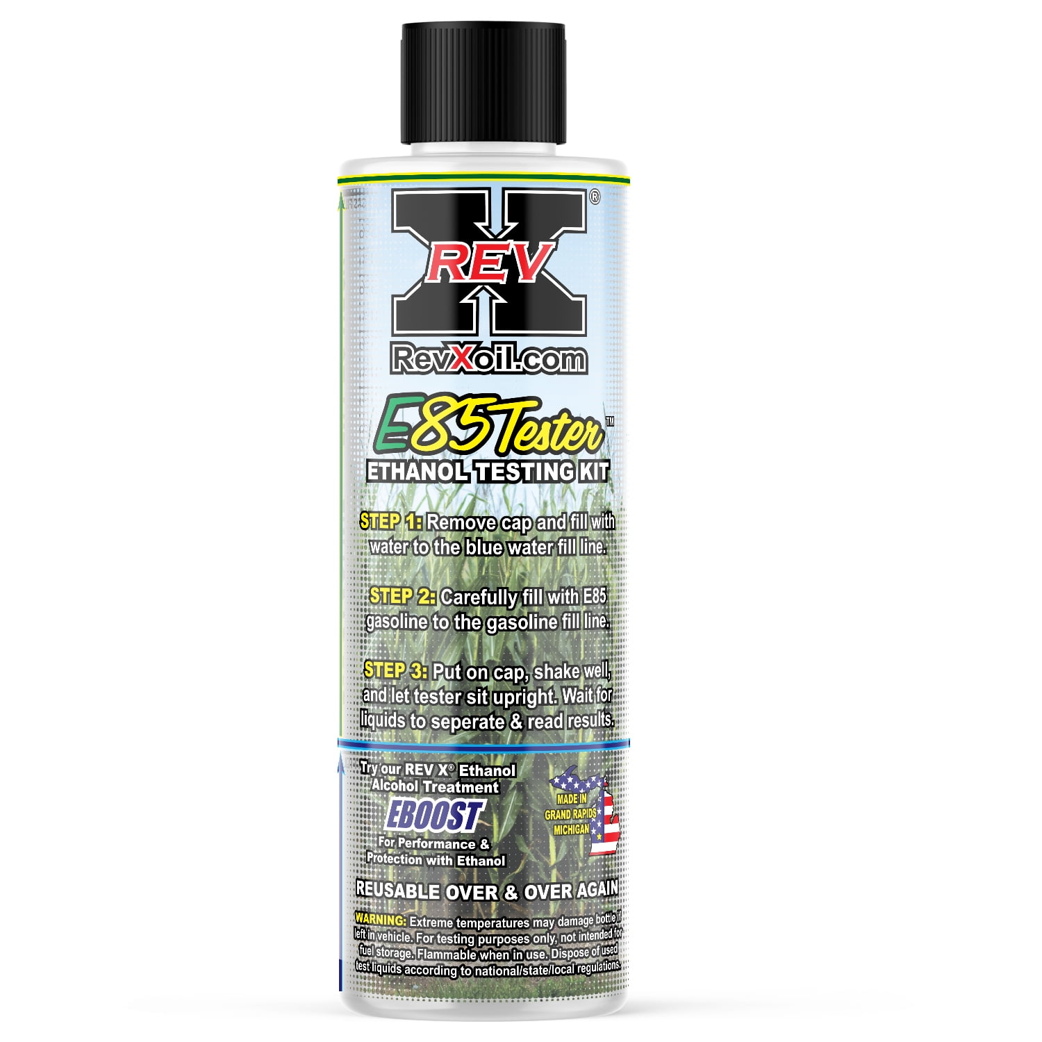 REV-X E85 Tester - Reusable Ethanol Gasoline Test Bottle