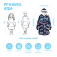 thumbnail image 3 of Game Controller Blue Pattern Lamb Fleece Blanket Hoodies for Teens ,Teens Oversize Sherpa Wearable Hooded Blanket Sweatshirt with Super Pockets, 3 of 6