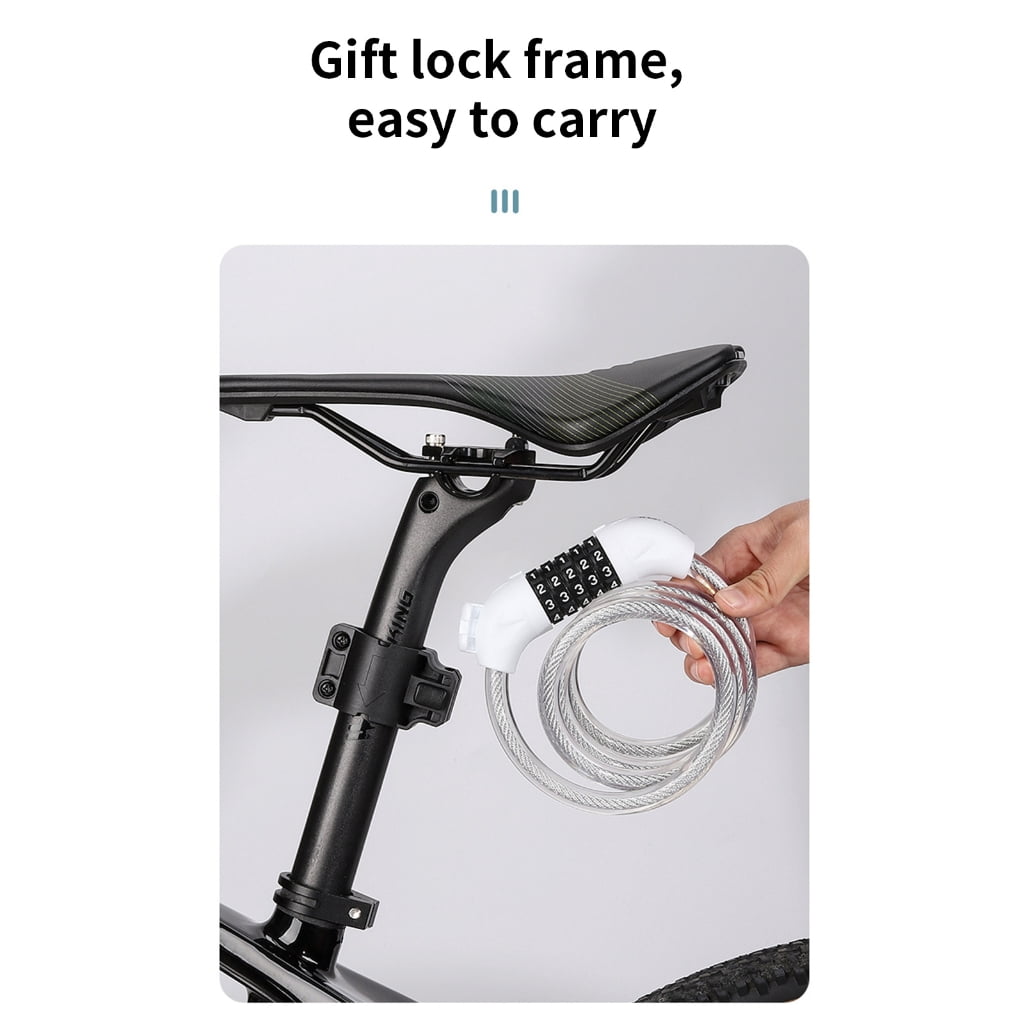 Oasiva 120cm Bike Lock Bicycles Security Lock Portable Steel Cable Lock for Cycling