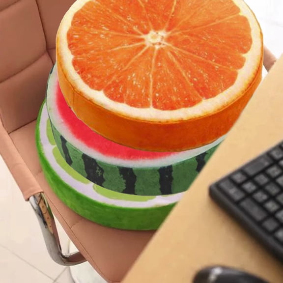 Euaioeiu Fruit Round Foam Seat Cushion, Breathable Pressure Relief Pillow, Washable Soft Chair Pad for Office, Sofa, Dining Chair and Daily Comfort Use