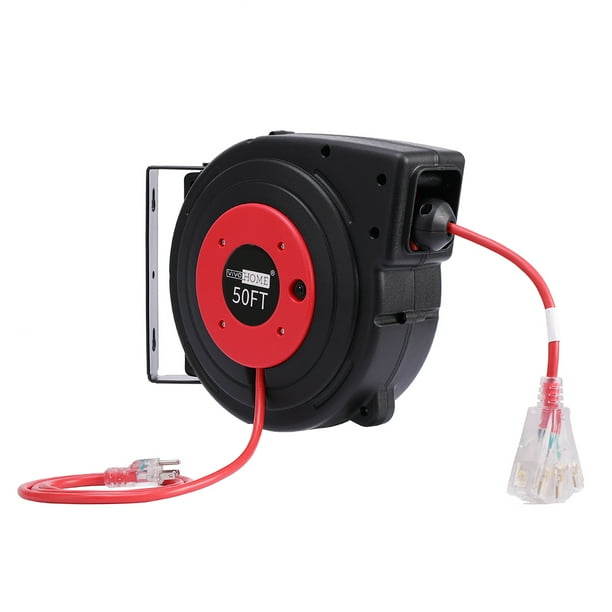 50 ft Retractable Extension Cord Reel