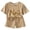 a114-Coffee, variant on KPOPLK First Birthday Baby Boy outfit Summer Casual Crew Neck Waffle Knit Shirt Infant Clothes Shorts Set(18-24 Months,Brown)